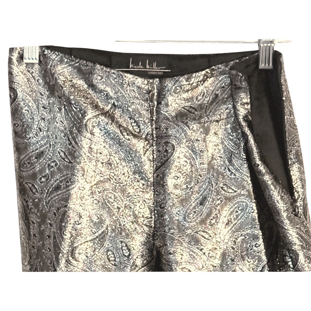Vintage Nicole Miller Metallic Paisley Lame Size 8 Gold Bronze Silver